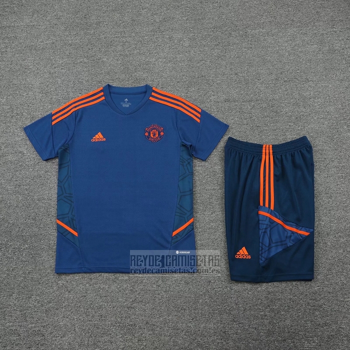 Chandal del Manchester United Manga Corta 2022-2023 Azul - Pantalon Corto